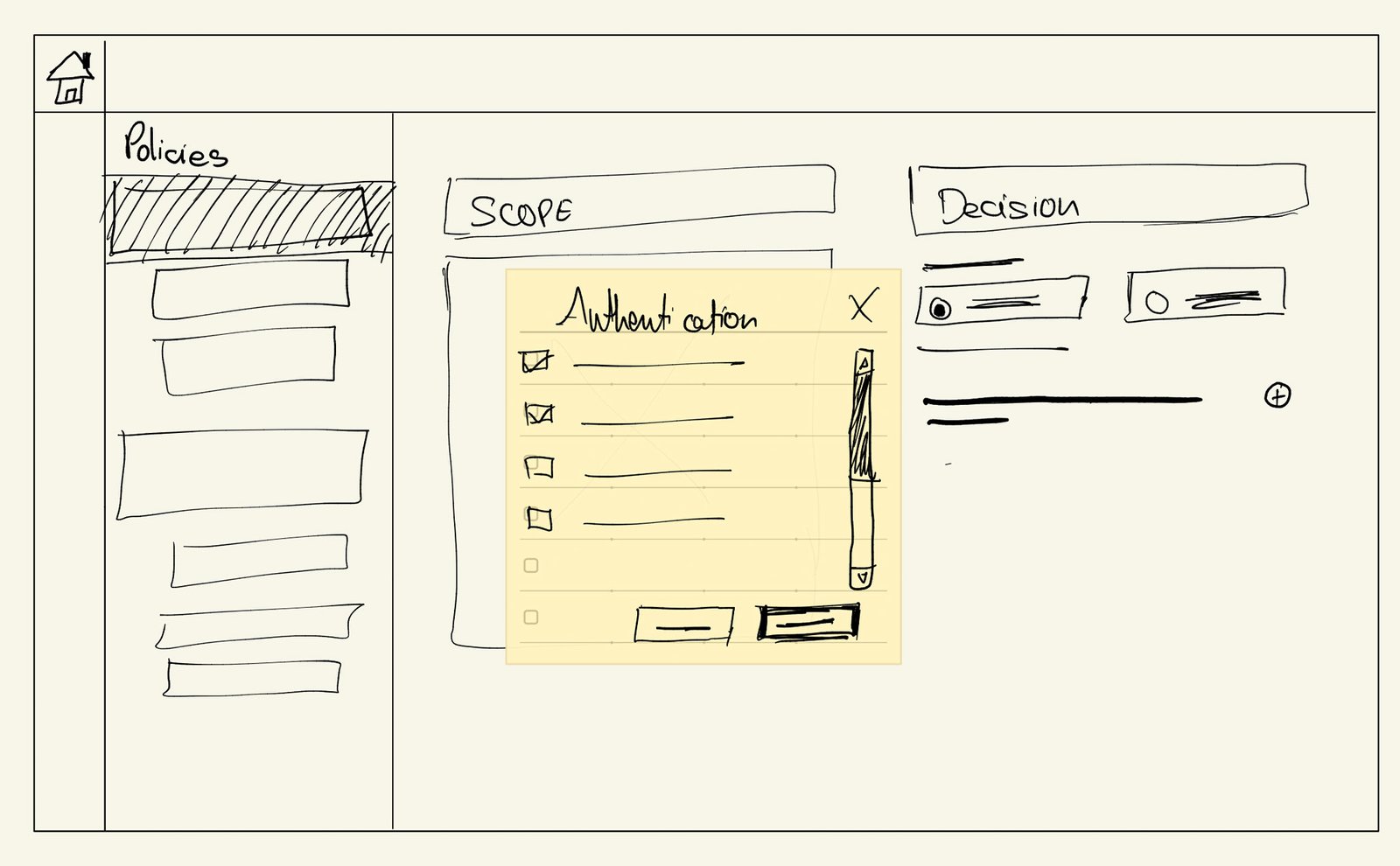 High-fidelity prototype of the admin configuration screen